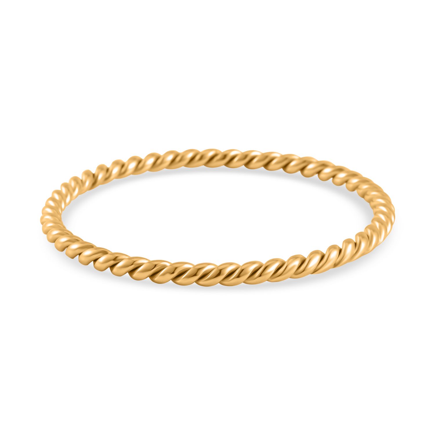 2er Set - Gedrehte Armreif und Ohrringe, Edelstahl, goldfarben