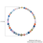 2er Set -Mehrfarbiger Beryll Halskette (ca. 50 cm) und Ohrringe, 925 Silber vergoldet ca. 502.25 ct