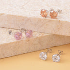 3er Set, Weißer Zirkonia, Rosa Zirkonia Schmuckset 925 Silber rhodiniert ca. 1.00 ct