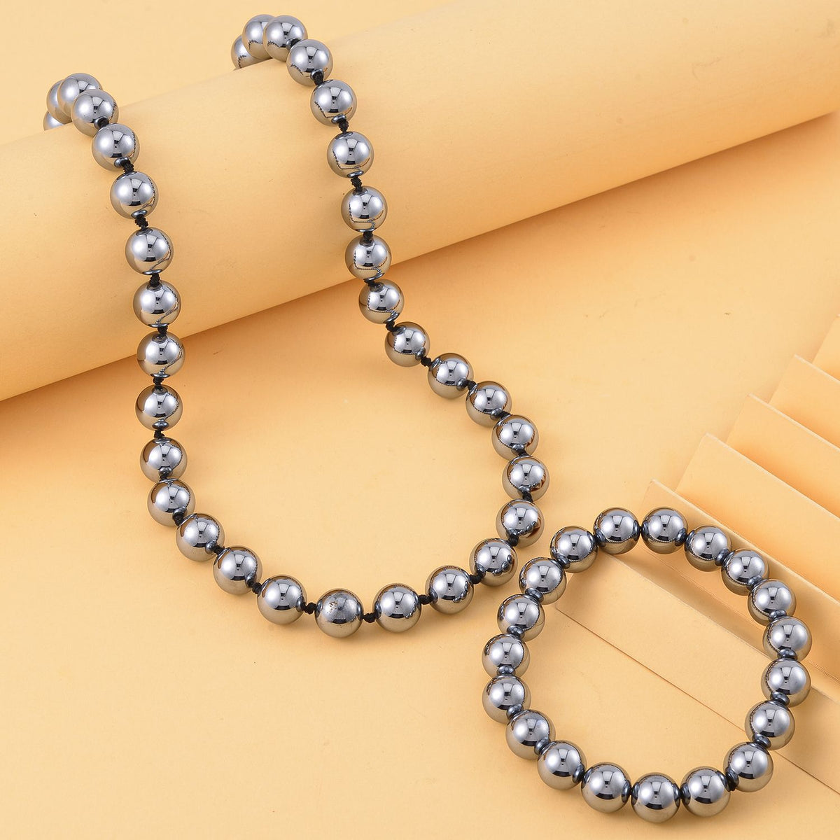 2er Set Teraherz Halskette und Armband im Schmuckset, 925 Silber rhodiniert ca. 423.85 ct