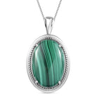 Malachit Anhänger mit Kette, Edelstahl ca. 38.74 ct