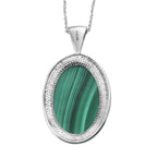 Malachit Anhänger mit Kette, Edelstahl ca. 38.74 ct