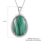 Malachit Anhänger mit Kette, Edelstahl ca. 38.74 ct