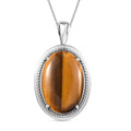 Tigerauge Schmuckset  Edelstahl ca. 33.24 ct