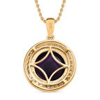 Afrikanischer Amethyst, Weißer Zirkon Anhänger mit Kette, 925 Silber vergoldet ca. 8.86 ct