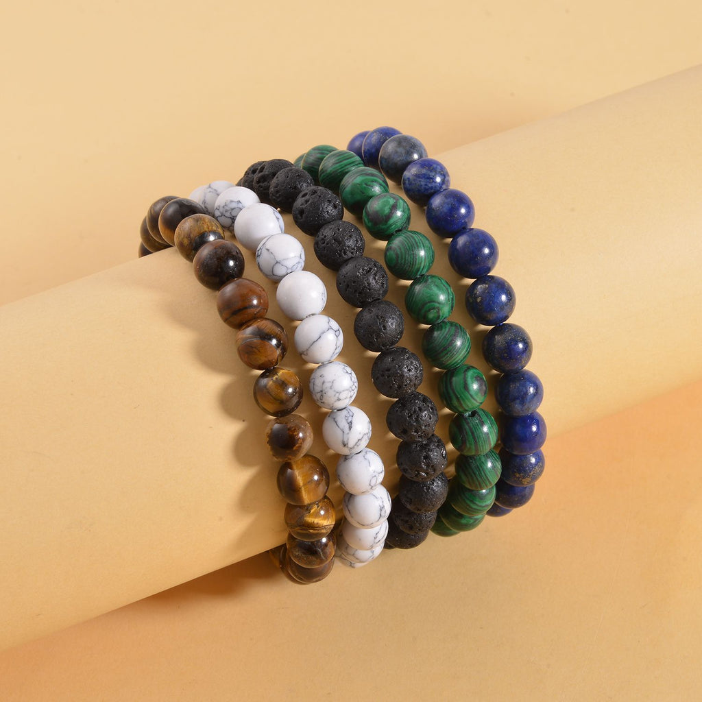 5er Set - Lava, Lapislazuli Armbänder ca. 441.80 ct