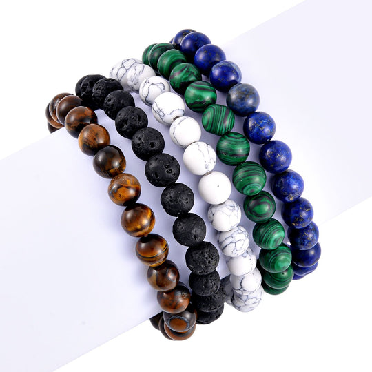 5er Set - Lava, Lapislazuli Armbänder ca. 441.80 ct