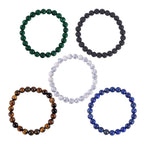5er Set - Lava, Lapislazuli Armbänder ca. 441.80 ct