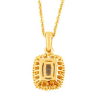 AAA Turkizit (Diaspore) und weißer Diamant-Anhänger mit Kette, ca. 50 cm, 925 Silber Gelbgold Vermeil ca. 1.72 ct