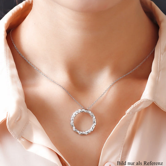 Weißer Zirkon-Anhänger mit Kette, Edelstahl ca. 0,44 ct