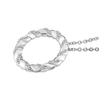 Weißer Zirkon-Anhänger mit Kette, Edelstahl ca. 0,44 ct