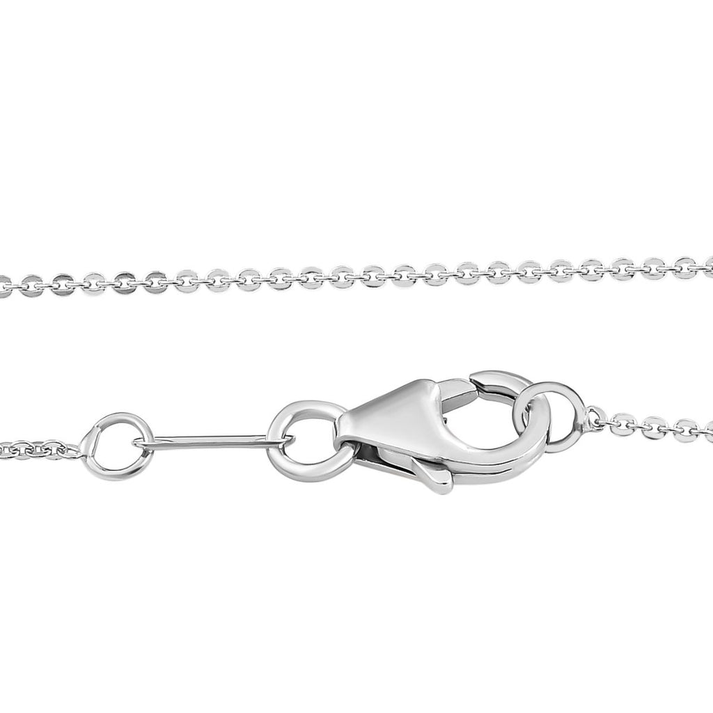 Natürlicher, äthiopischer Opal und weißer Zirkon-Anhänger mit Kette, ca. 50 cm, 925 Silber Platiniert ca. 4,04 ct