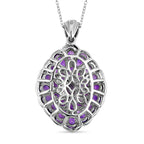 Afrikanischer Amethyst Anhänger mit Kette, ca. 50 cm, 925 Silber platiniert, ca. 4.97 ct