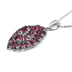 Rhodolith Granat Anhänger mit Kette, ca. 50 cm, 925 Silber platiniert ca. 5,62 ct