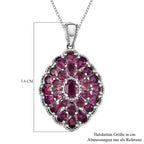 Rhodolith Granat Anhänger mit Kette, ca. 50 cm, 925 Silber platiniert ca. 5,62 ct