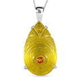 Ouro Verde-Quarz, Madeira Citrin Kristall Schmuckset 925 Silber platiniert ca. 38.36 ct