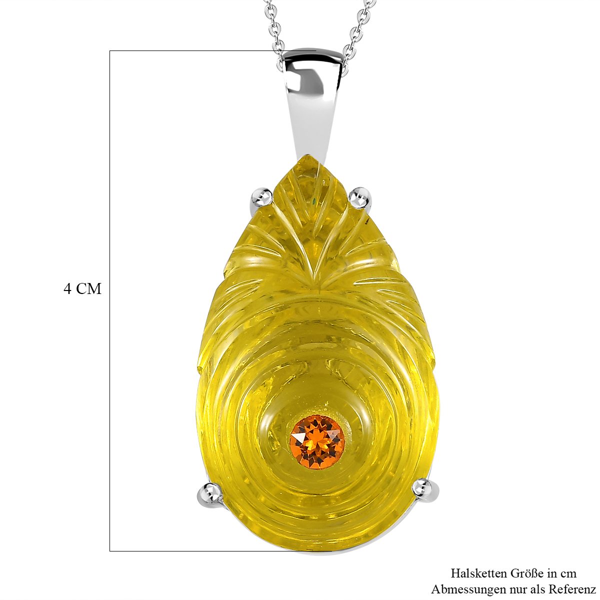 Ouro Verde-Quarz, Madeira Citrin Kristall Schmuckset 925 Silber platiniert ca. 38.36 ct