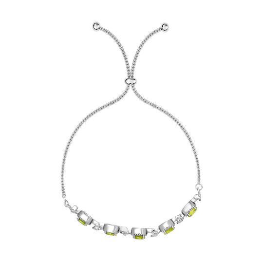 2er Set, natürliche Peridot Ohrringe und Armband, Edelstahl, ca. 3.60 ct