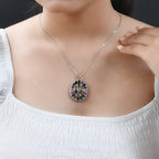 Natürlicher mehrfarbiger Turmalin Anhänger mit Kette, 925 Silber platiniert ca. 8.79 ct