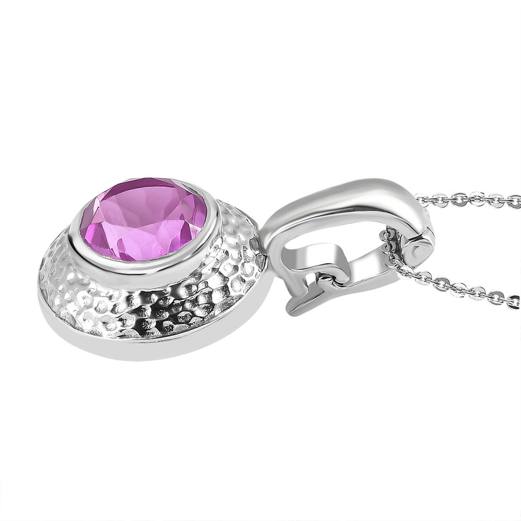 Patroke Triplette Quarz Anhänger mit Kette, 925 Silber platiniert ca. 3.04 ct