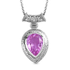 Patroke Quarz Triplette Anhänger mit Kette, 925 Silber platiniert ca. 5.18 ct