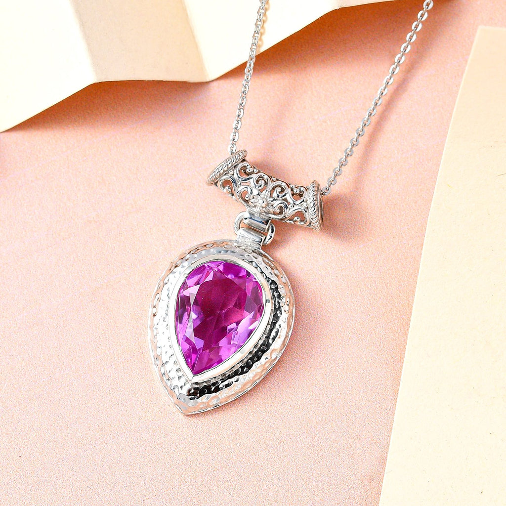 Patroke Quarz Triplette Anhänger mit Kette, 925 Silber platiniert ca. 5.18 ct