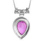 Patroke Quarz Triplette Anhänger mit Kette, 925 Silber platiniert ca. 5.18 ct