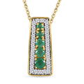 Kagem sambischer Smaragd und Zirkon-Anhänger mit 50cm Kette - 1,01 ct.