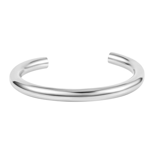 3er Set - Reiner Weiß Edelstahl - Designer Inspiriert Armreif, Creolen und Anhänger mit Kette, goldfarben