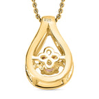 Lila Spinell Anhänger mit Kette, 925 Silber vergoldet ca. 0.19 ct