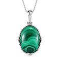 Malachit Anhänger mit Kette, Edelstahl ca. 28.20 ct