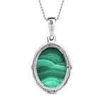 Malachit Anhänger mit Kette, Edelstahl ca. 28.20 ct