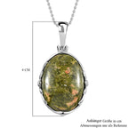 Unakite Anhänger mit Kette, Edelstahl, ca. 25.55 ct