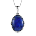 Lapislazuli Anhänger mit Kette, Edelstahl ca. 22.84 ct