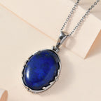 Lapislazuli Anhänger mit Kette, Edelstahl ca. 22.84 ct