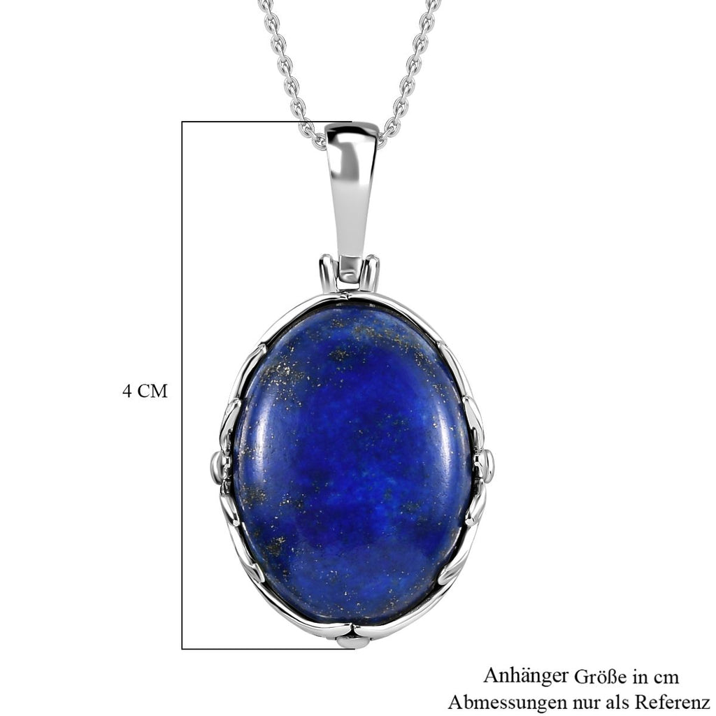 Lapislazuli Anhänger mit Kette, Edelstahl ca. 22.84 ct