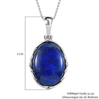 Lapislazuli Anhänger mit Kette, Edelstahl ca. 22.84 ct