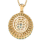 Natürliche, äthiopische Opal, Sambischer Smaragd Anhänger mit Kette, 925 Silber Gelbgold Vermeil, ca. 5.24 ct