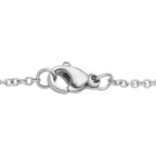 Schwarzer Spinell Anhänger mit Kette, Messing platiniert und Edelstahl ca. 4.79 ct