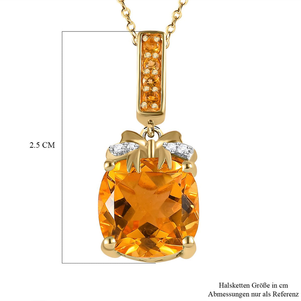 GP Ribbon Kollektion - Citrin Anhänger mit Kette, 925 Silber Gelbgold Vermeil ca. 4.43 ct