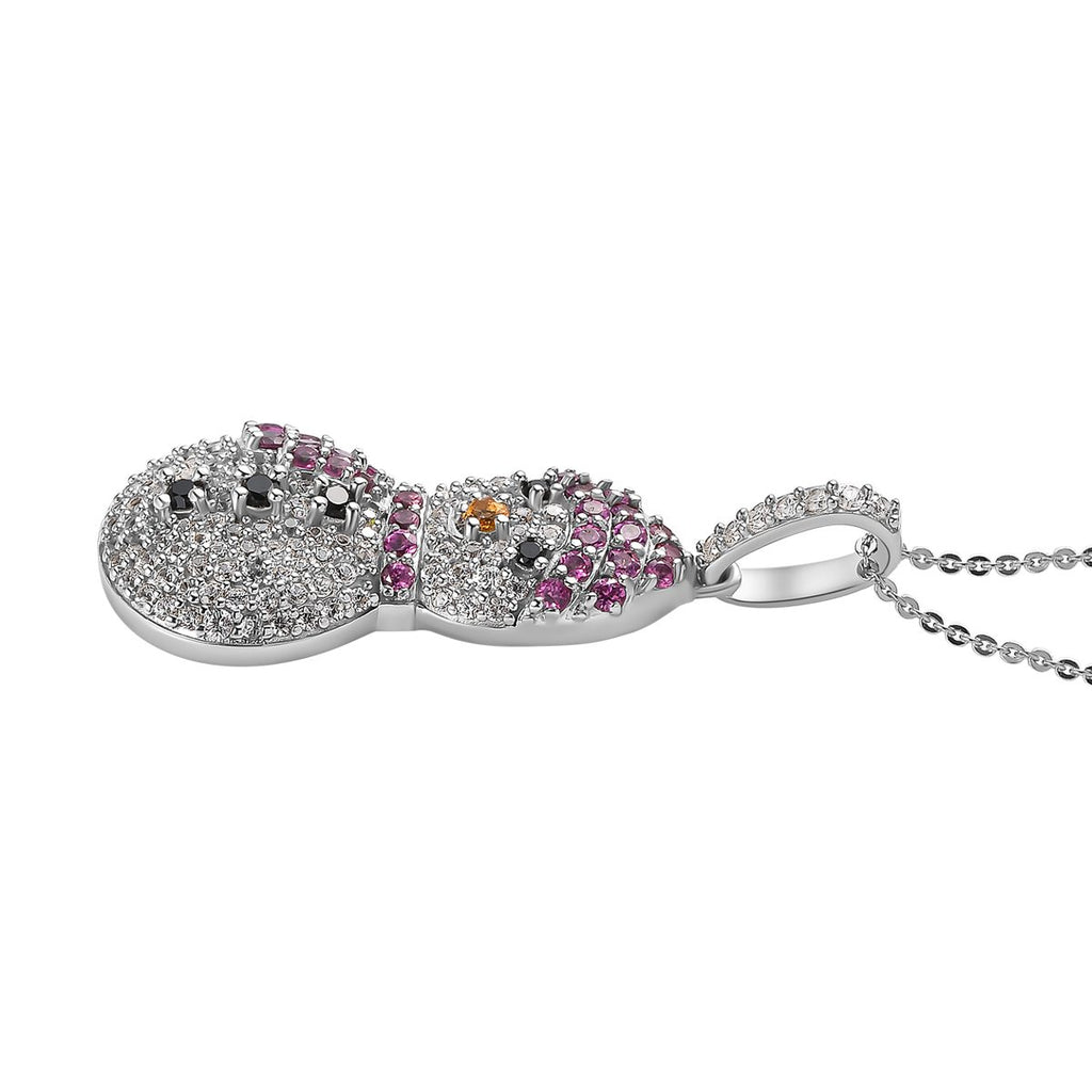 GP Kollektion - Schwarzer Spinell-Anhänger mit Kette 925 Silber platiniert ca. 2,33 ct