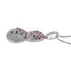 GP Kollektion - Schwarzer Spinell-Anhänger mit Kette 925 Silber platiniert ca. 2,33 ct