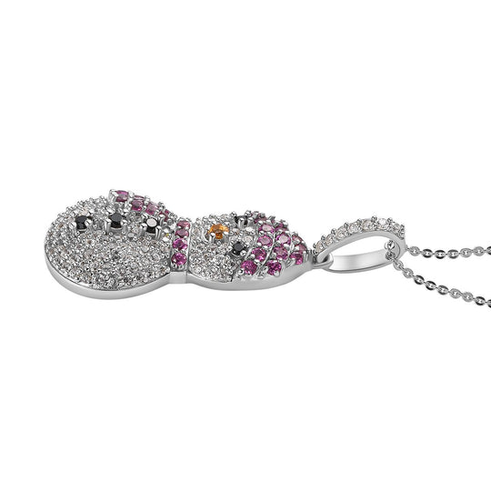 GP Kollektion - Schwarzer Spinell-Anhänger mit Kette 925 Silber platiniert ca. 2,33 ct