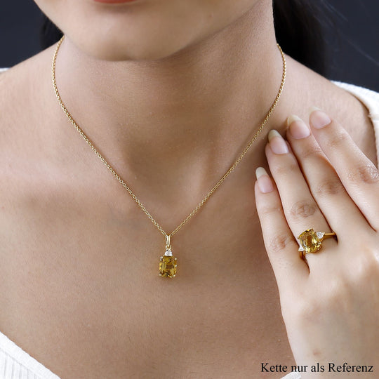 Citrin Schmuckset 925 Silber Gelbgold Vermeil ca. 6,30 ct.