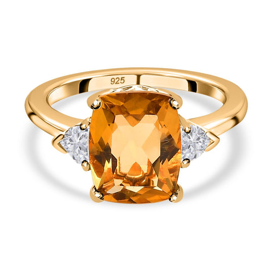 Citrin Schmuckset 925 Silber Gelbgold Vermeil ca. 6,30 ct.