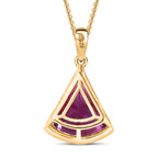 Afrikanischer Amethyst Anhänger mit Kette, 925 Silber Gelbgold Vermeil ca. 5.45 ct
