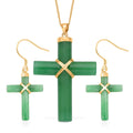 Grüne Jade Schmuckset ca. 45 cm 925 Silber Gold, 925 Silber Vergoldet ca. 52,00 ct.