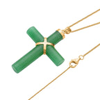 Grüne Jade Schmuckset ca. 45 cm 925 Silber Gold, 925 Silber Vergoldet ca. 52,00 ct.