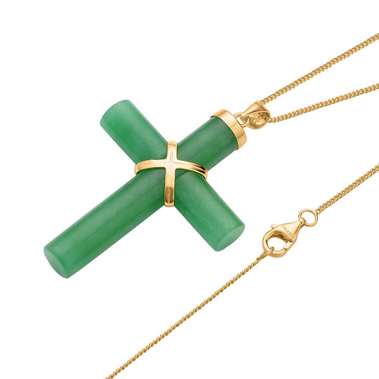 Grüne Jade Schmuckset ca. 45 cm 925 Silber Gold, 925 Silber Vergoldet ca. 52,00 ct.
