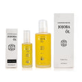 SQIN Botanicals 2er Set: Kaltgepresstes Natürliches Jojobaöl 200ml + Travel-Flasche 50ml